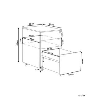 Beliani Meuble de rangement en Acier Moderne CAMI  