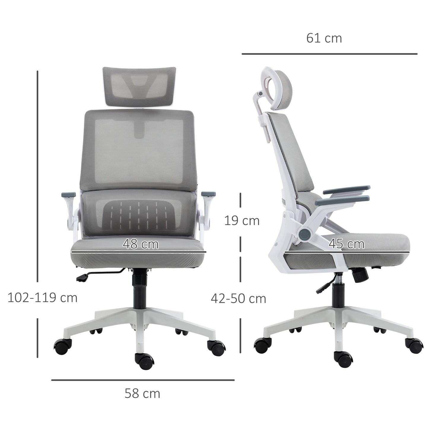 Northio Chaise De Bureau Chaise De Bureau Ergonomique Appui-Tête Réglable Accoudoir Chaise Pivotante Réglable En Hauteur Fonction À Bascule Soutien Lombaire Maille  