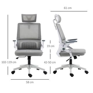 Northio Chaise De Bureau Chaise De Bureau Ergonomique Appui-Tête Réglable Accoudoir Chaise Pivotante Réglable En Hauteur Fonction À Bascule Soutien Lombaire Maille  