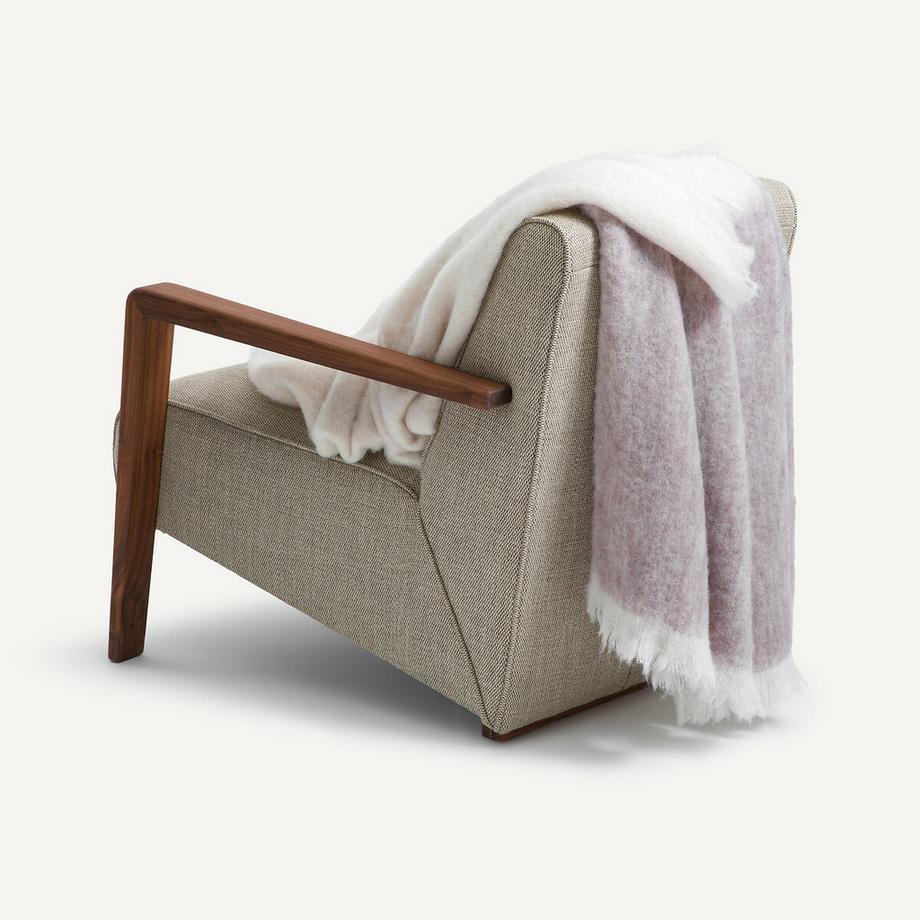 Plaid bicolore en laine et polyamide