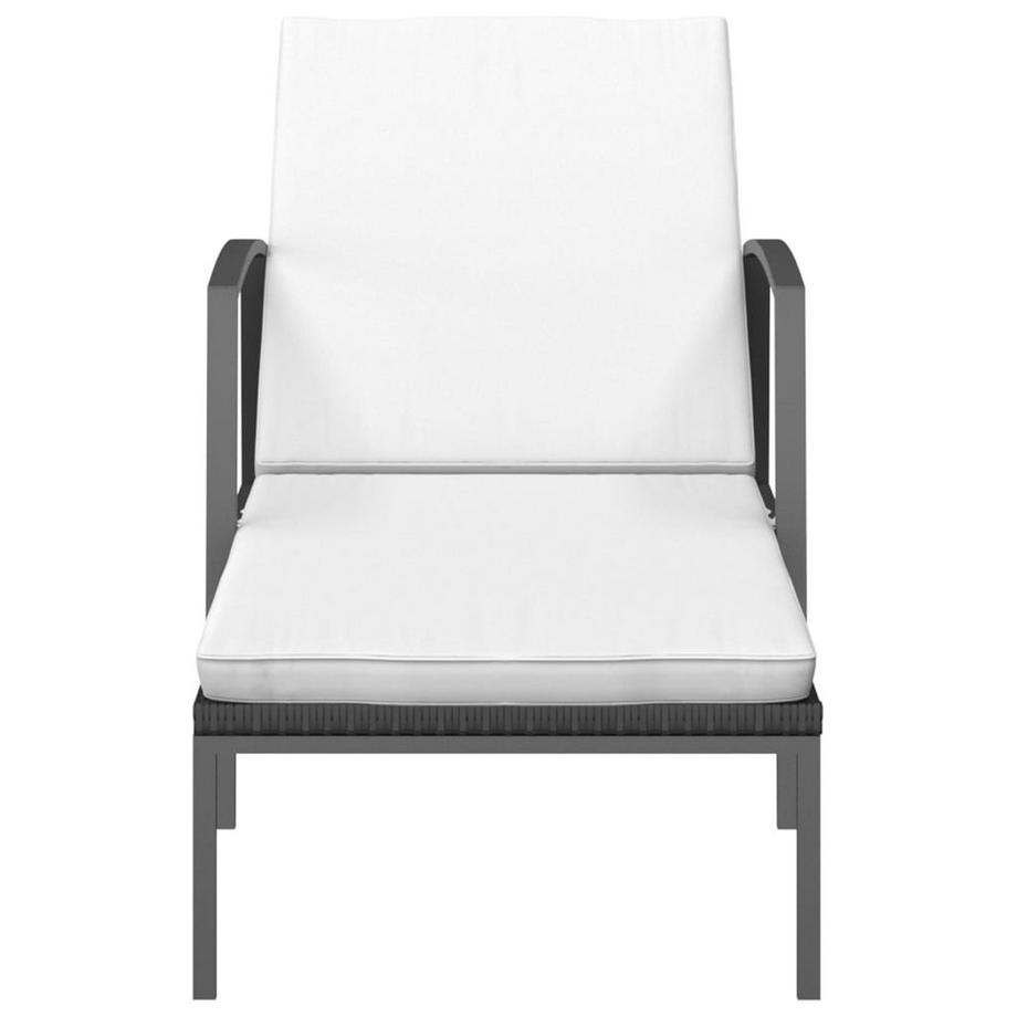 VidaXL Chaise longue avec table rotin synthétique  