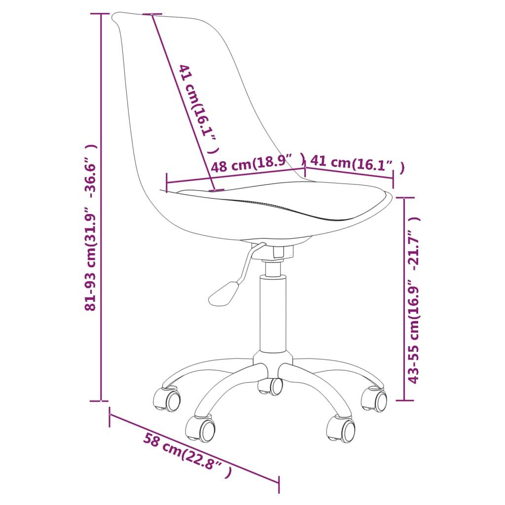 VidaXL Chaise de salle à manger pivotante tissu  