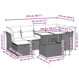 VidaXL set divano da giardino Polirattan  