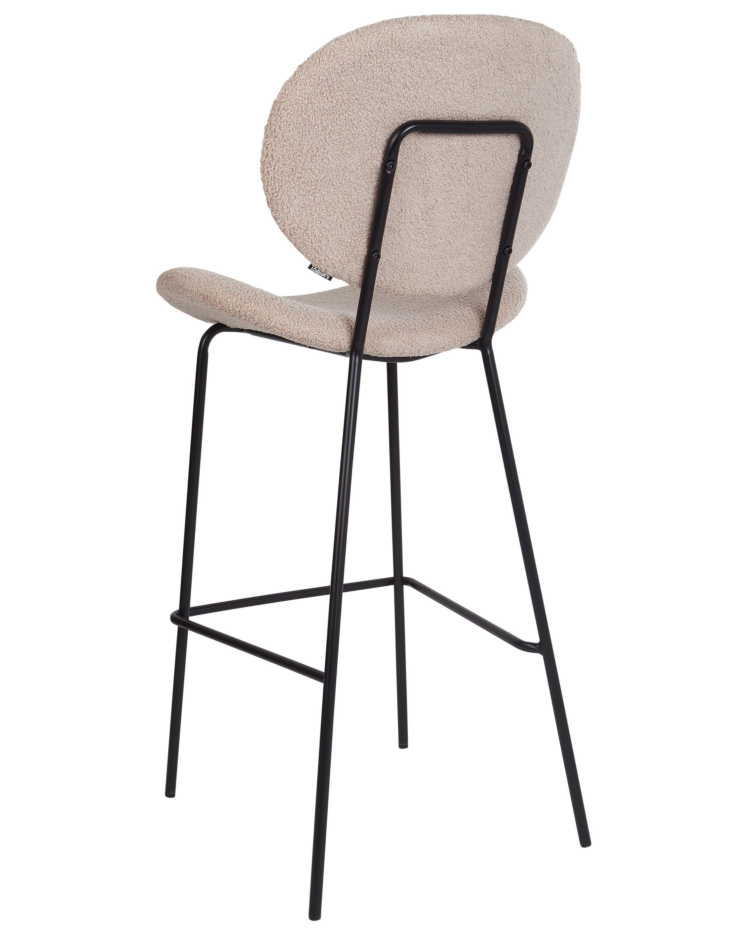 Beliani Lot de 2 chaises de bar en Bouclé Traditionnel LUANA  