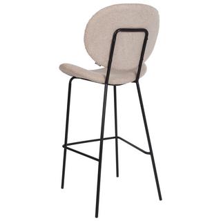 Beliani Lot de 2 chaises de bar en Bouclé Traditionnel LUANA  