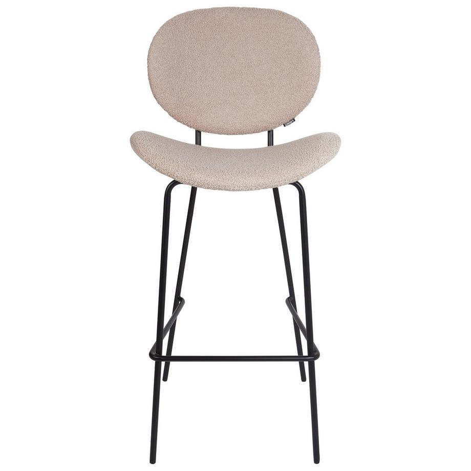 Beliani Lot de 2 chaises de bar en Bouclé Traditionnel LUANA  