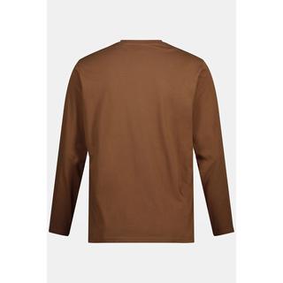 JP1880  Maglia basic a maniche lunghe marrone ramato 