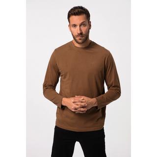 JP1880  Maglia basic a maniche lunghe marrone ramato 