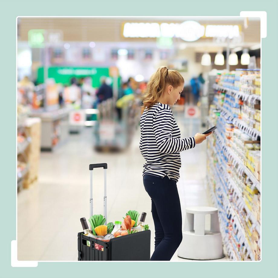 Northix Chariot de courses avec capot  