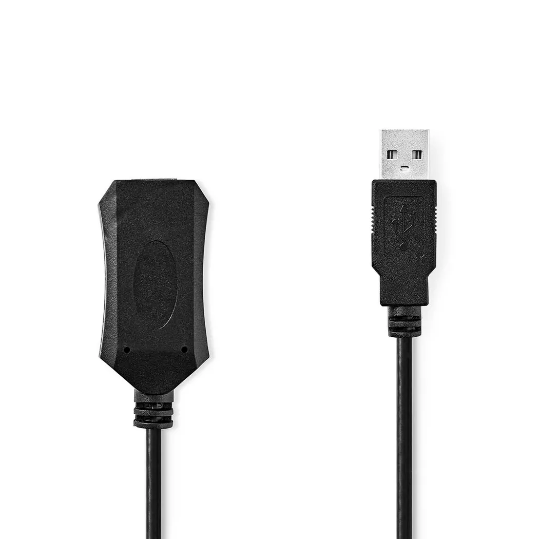 Nedis – Aktives USB-Kabel | USB 2.0 USB-A Stecker Buchse 480 Mbps 5,00 m Rund Vernickelt PVC Kupfer Etikett, One Size