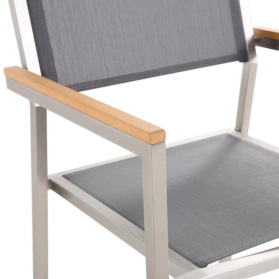 Beliani Set di 4 sedie da giardino en Acciaio inox Moderno GROSSETO  