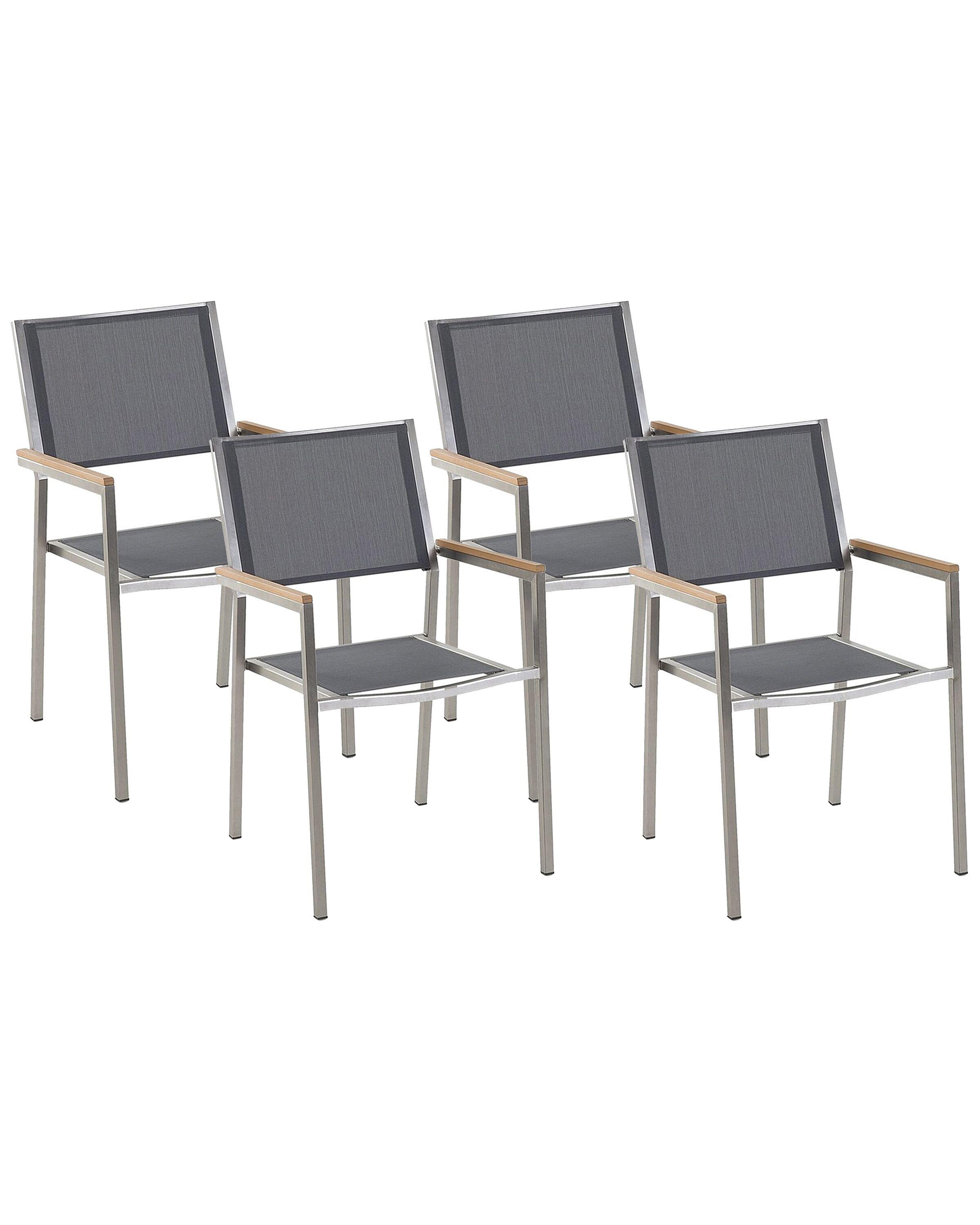 Beliani Lot de 4 chaises en Acier inox Moderne GROSSETO  