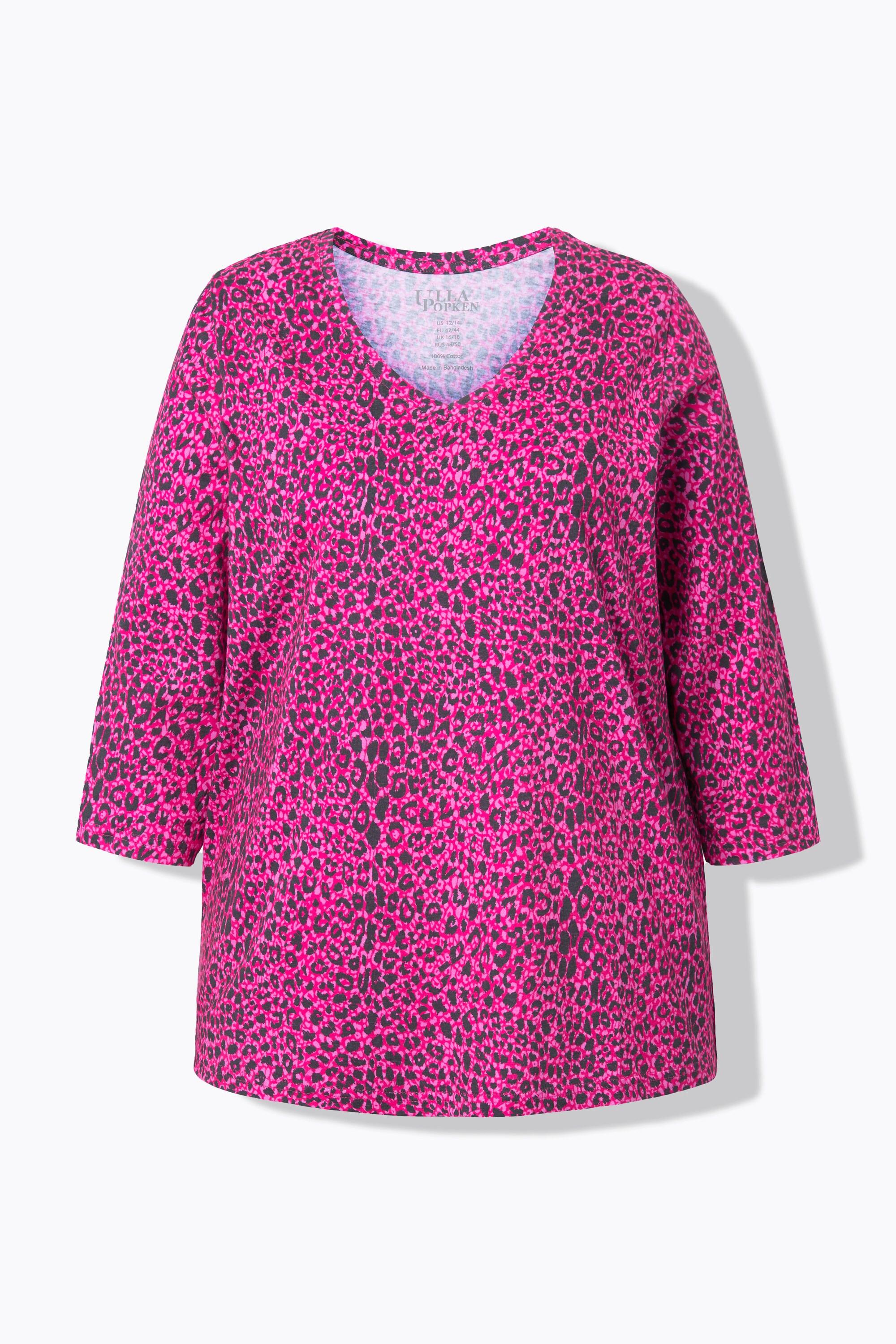 Ulla Popken  Longshirt, A-Linie, V-Ausschnitt, 3/4-Arm 