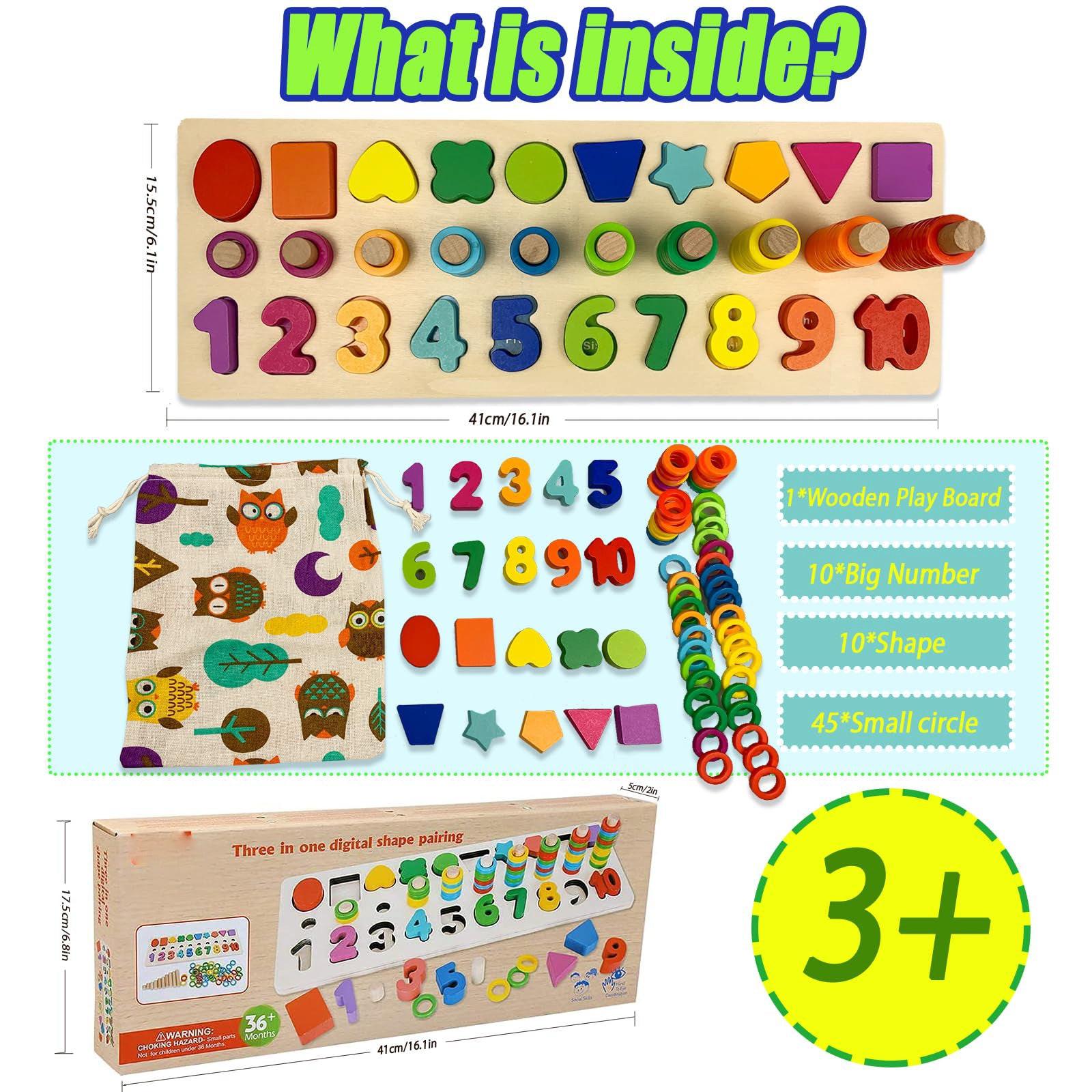 Activity-board  2 en 1 jouets éducatifs pour enfants, jeux de motricité, jeux de puzzle, blocs de bois, apprentissage des chiffres en bois 