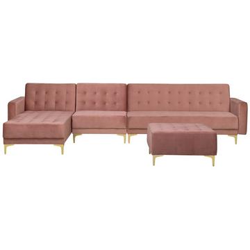 Ecksofa mit Ottomane aus Samtstoff Modern ABERDEEN