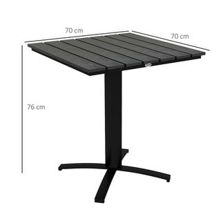 Northio Tavolo Da Giardino, Tavolo Da Pranzo Per 4 Persone, Tavolo Da Balcone Quadrato Con Aspetto Legno Per Terrazza, Alluminio, Grigio, 70 X 70 X 76 Cm  