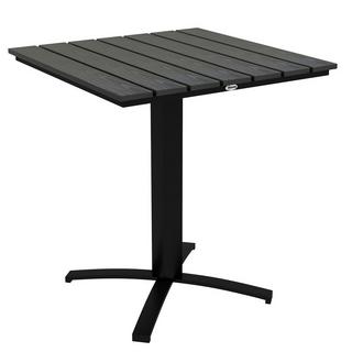 Northio Tavolo Da Giardino, Tavolo Da Pranzo Per 4 Persone, Tavolo Da Balcone Quadrato Con Aspetto Legno Per Terrazza, Alluminio, Grigio, 70 X 70 X 76 Cm  