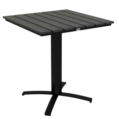 Northio Tavolo Da Giardino, Tavolo Da Pranzo Per 4 Persone, Tavolo Da Balcone Quadrato Con Aspetto Legno Per Terrazza, Alluminio, Grigio, 70 X 70 X 76 Cm  