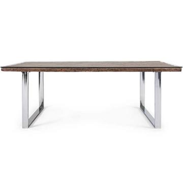 Table en bois massif avec verre Stanton 220x100