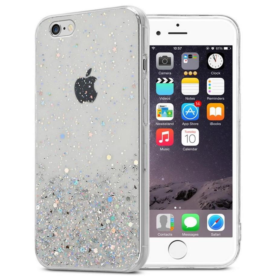 Cadorabo  Housse compatible avec Apple iPhone 6 PLUS / 6S PLUS - Coque de protection en silicone TPU flexible avec paillettes scintillantes 