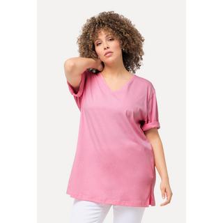 Ulla Popken  T-shirt dalle linee morbide con scollo a V e mezze maniche 