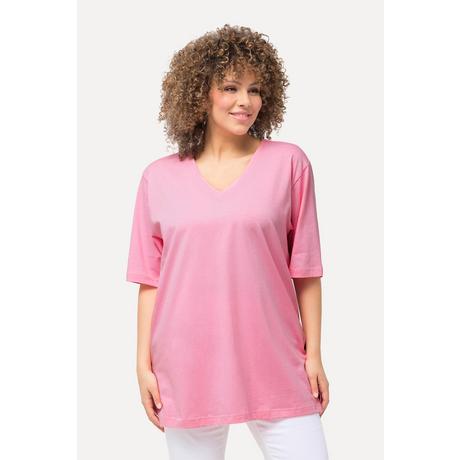 Ulla Popken  T-shirt dalle linee morbide con scollo a V e mezze maniche 