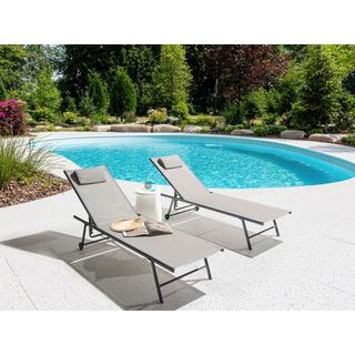 Beliani Gartenliege 2er Set aus Stahl Modern SORONI  