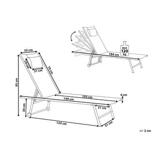 Beliani Gartenliege 2er Set aus Stahl Modern SORONI  