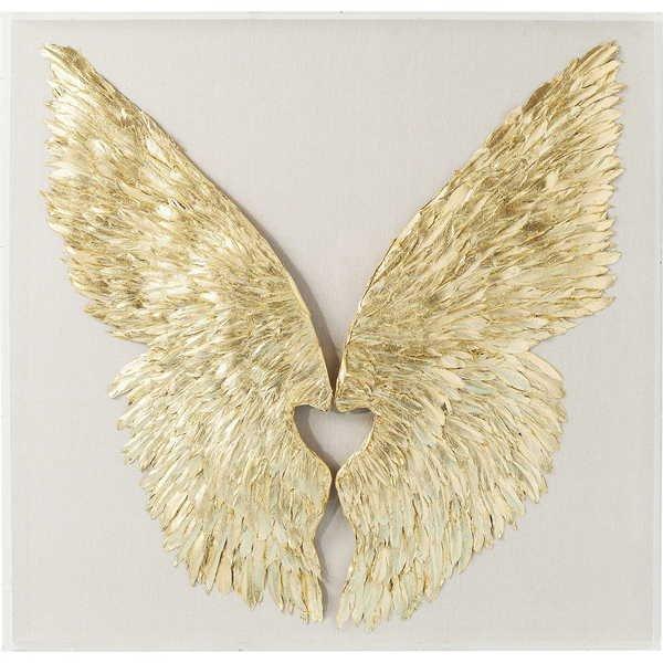 KARE Design Wandschmuck Wings Gold White 120x120cm  