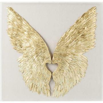 Wandschmuck Wings Gold White 120x120cm
