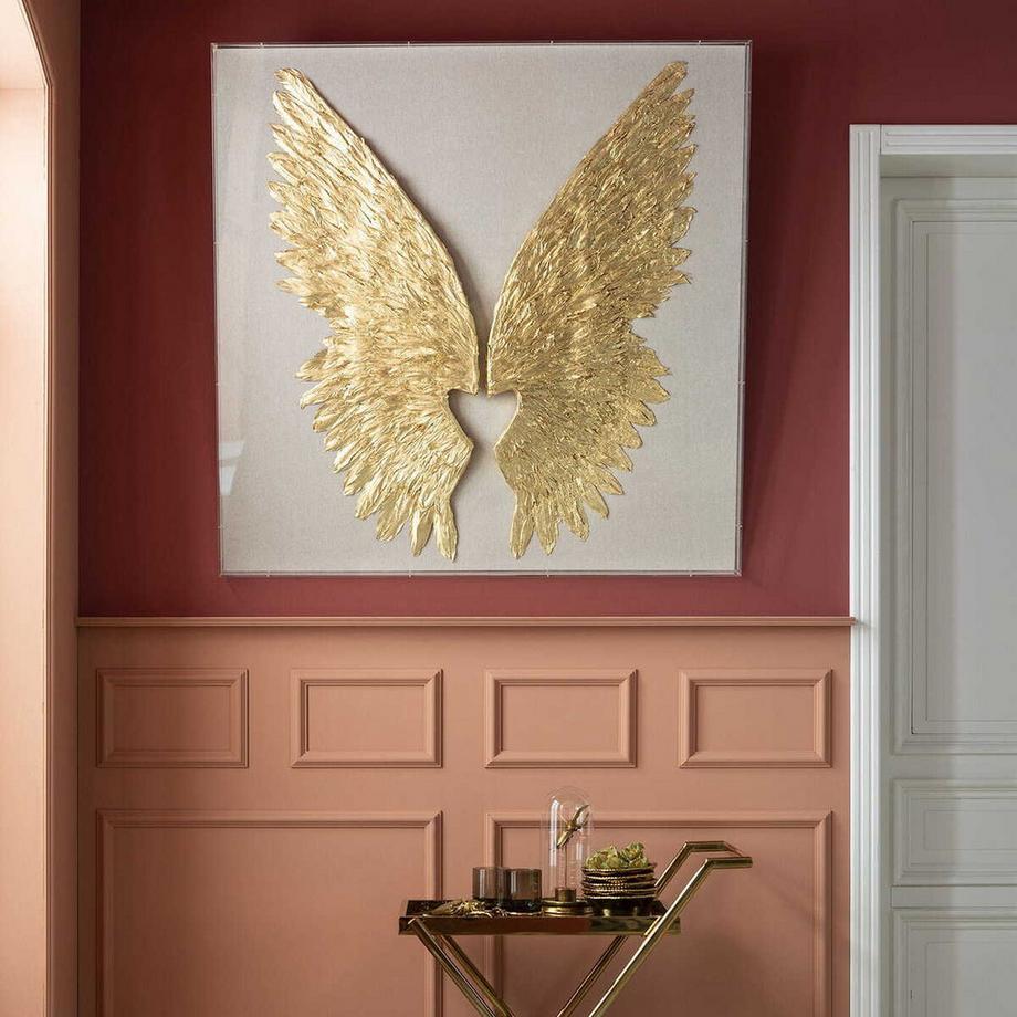 KARE Design Decorazione murale Wings Oro Bianco 120x120cm  