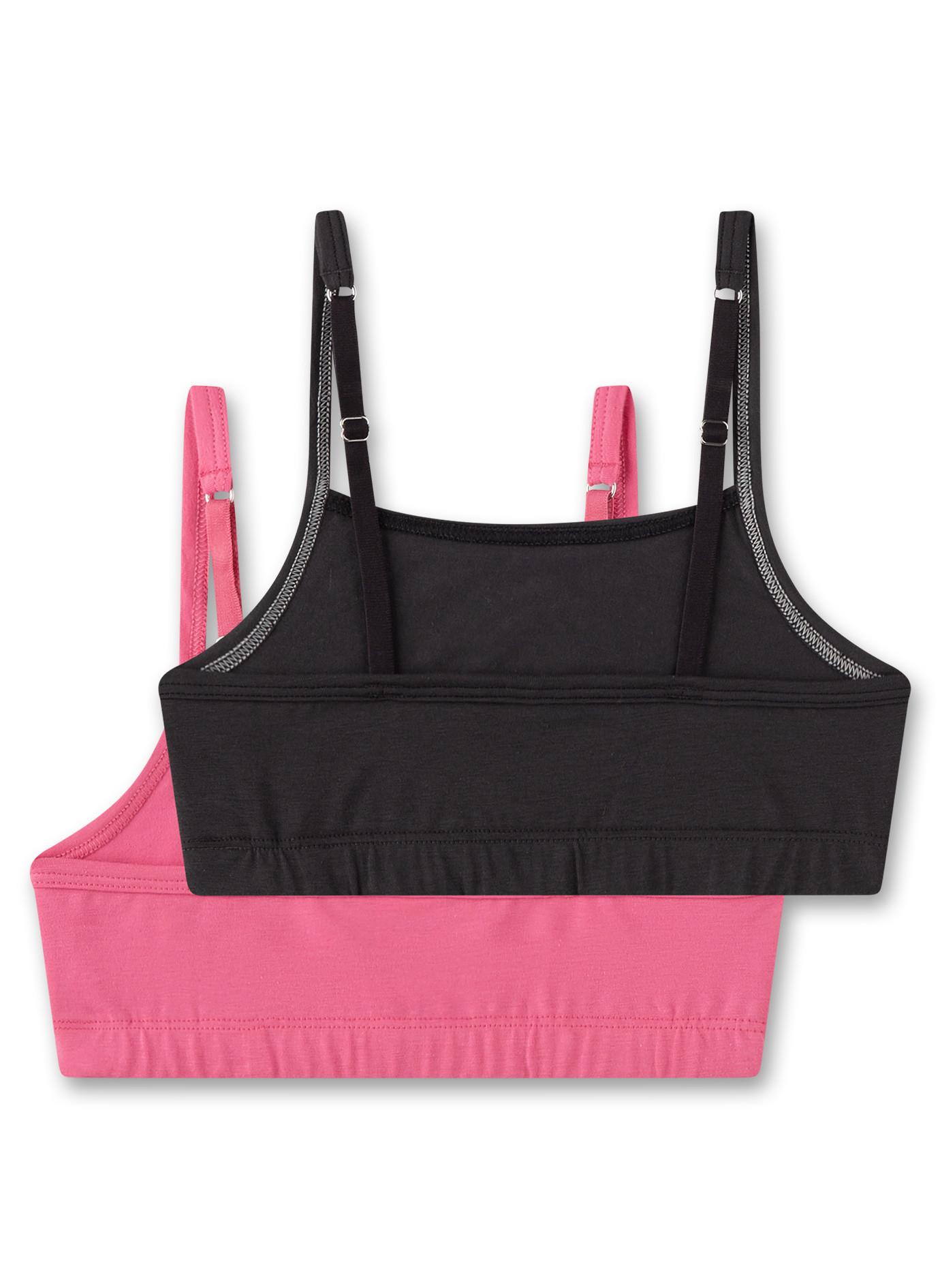 Sanetta  Mädchen-Bustier (Doppelpack) black & pink 