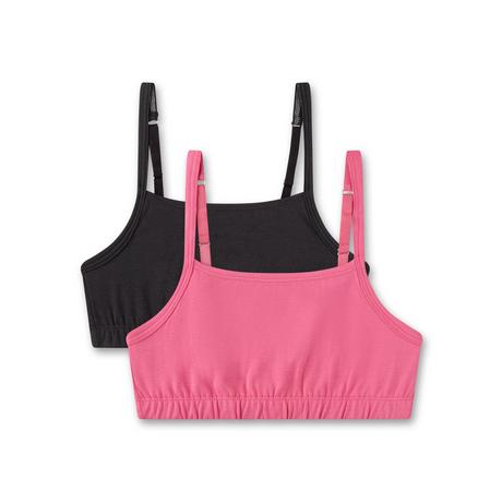 Sanetta  Mädchen-Bustier (Doppelpack) black & pink 