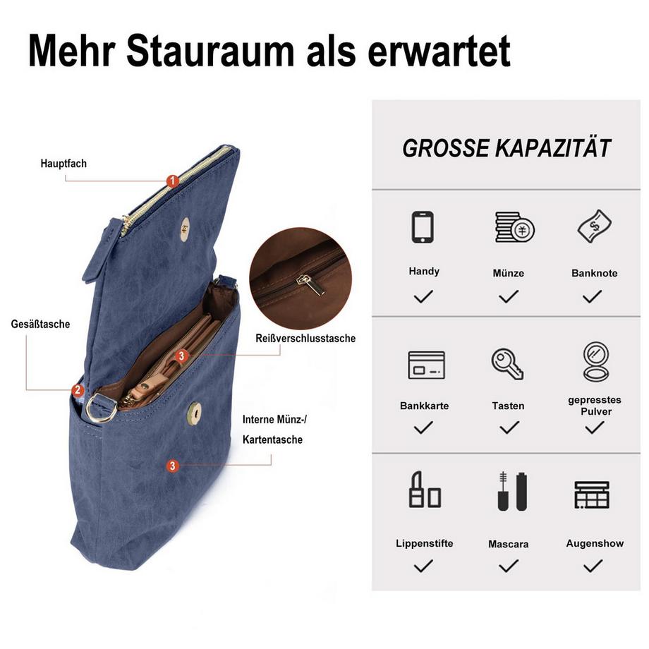 Only-bags.store Kleine Handtasche Umhängetasche Umhängetasche aus PU-Leder  