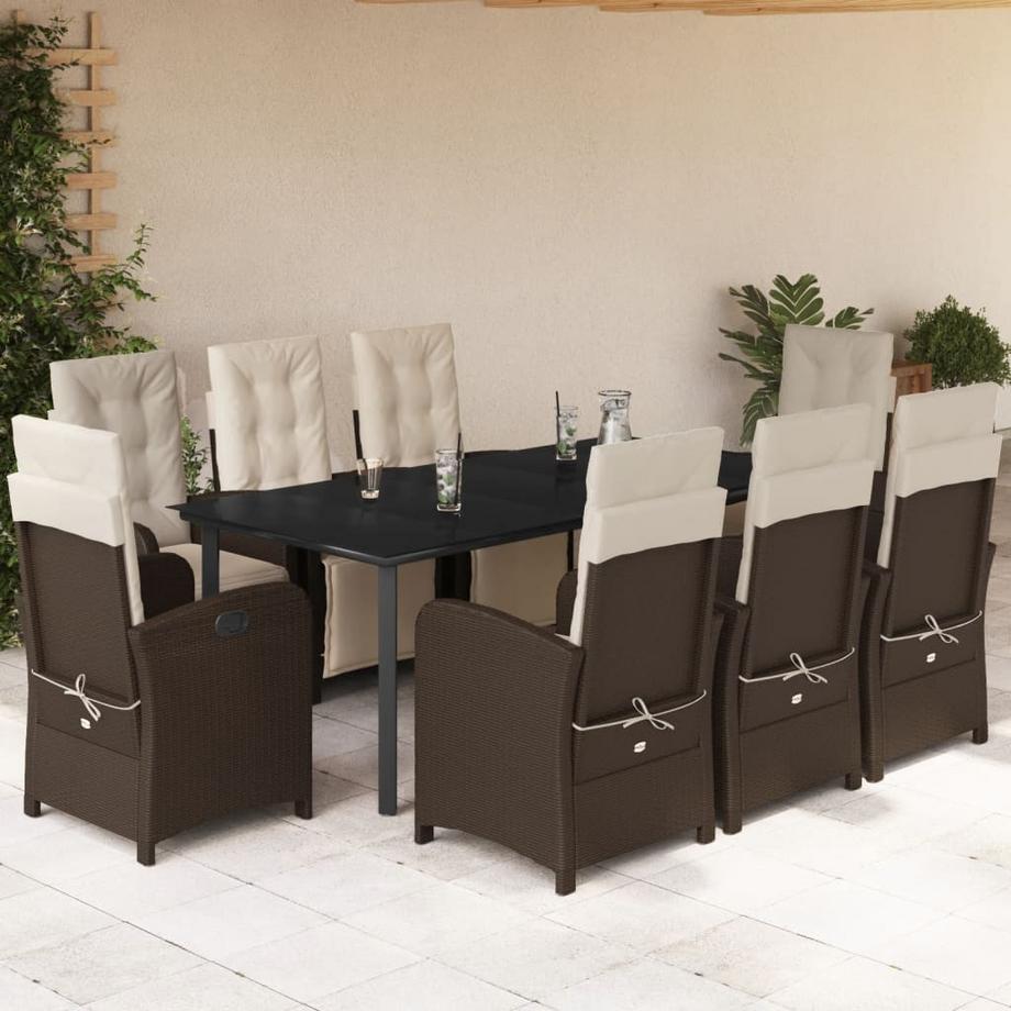 VidaXL Ensemble de salle à manger de jardin rotin synthétique  