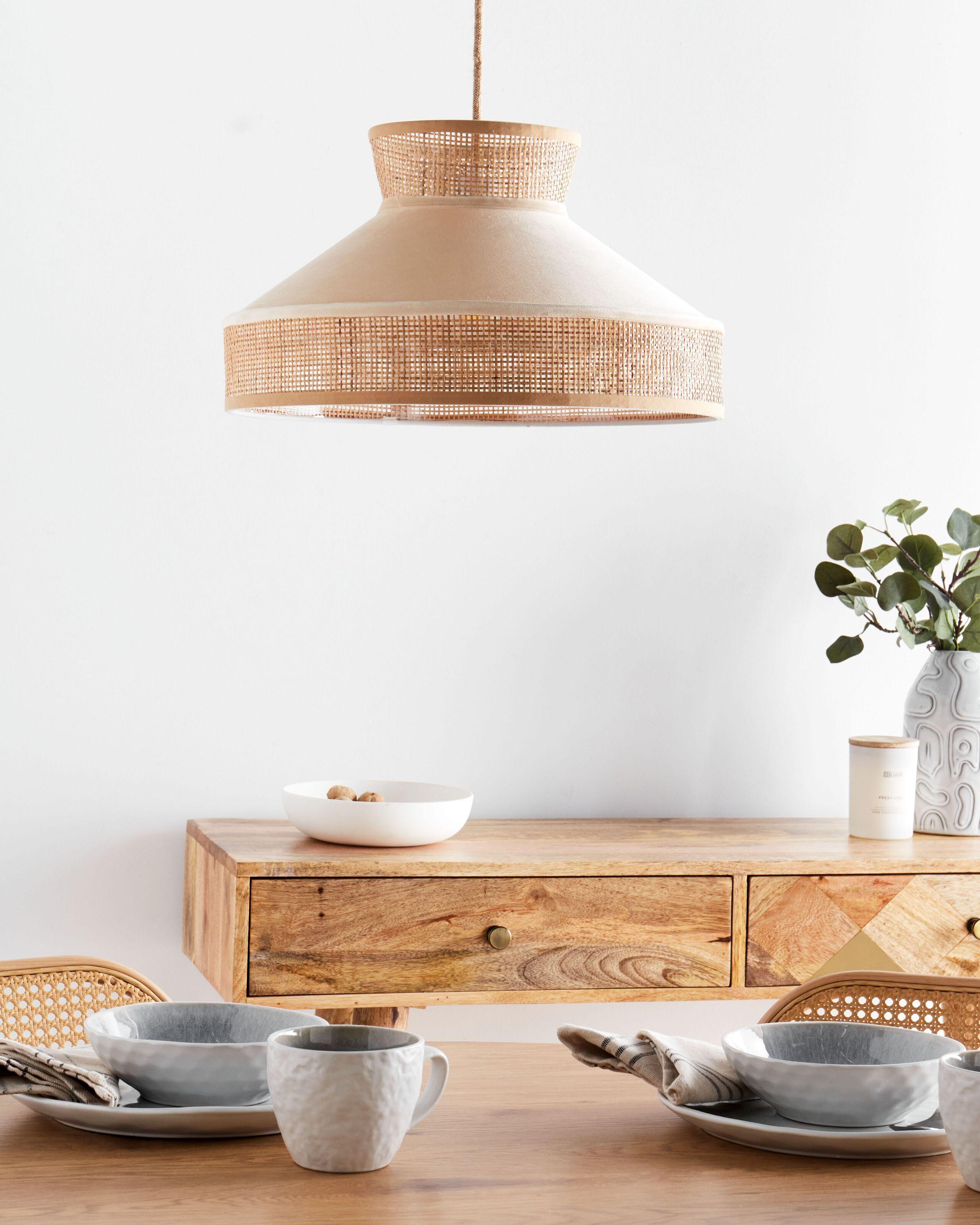 Beliani Lampe suspension en Rotin Boho BATALI  