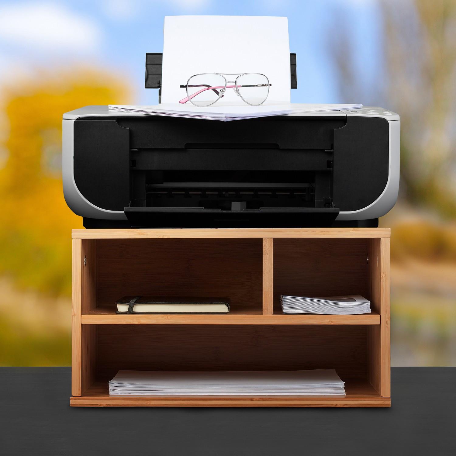 B2X Schreibtisch aus Bambus für Drucker  