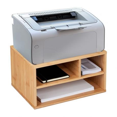 B2X Schreibtisch aus Bambus für Drucker  