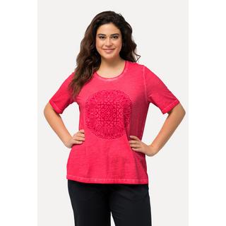 Ulla Popken  T-Shirt, Mandala, Classic, Rundhals, Halbarm 