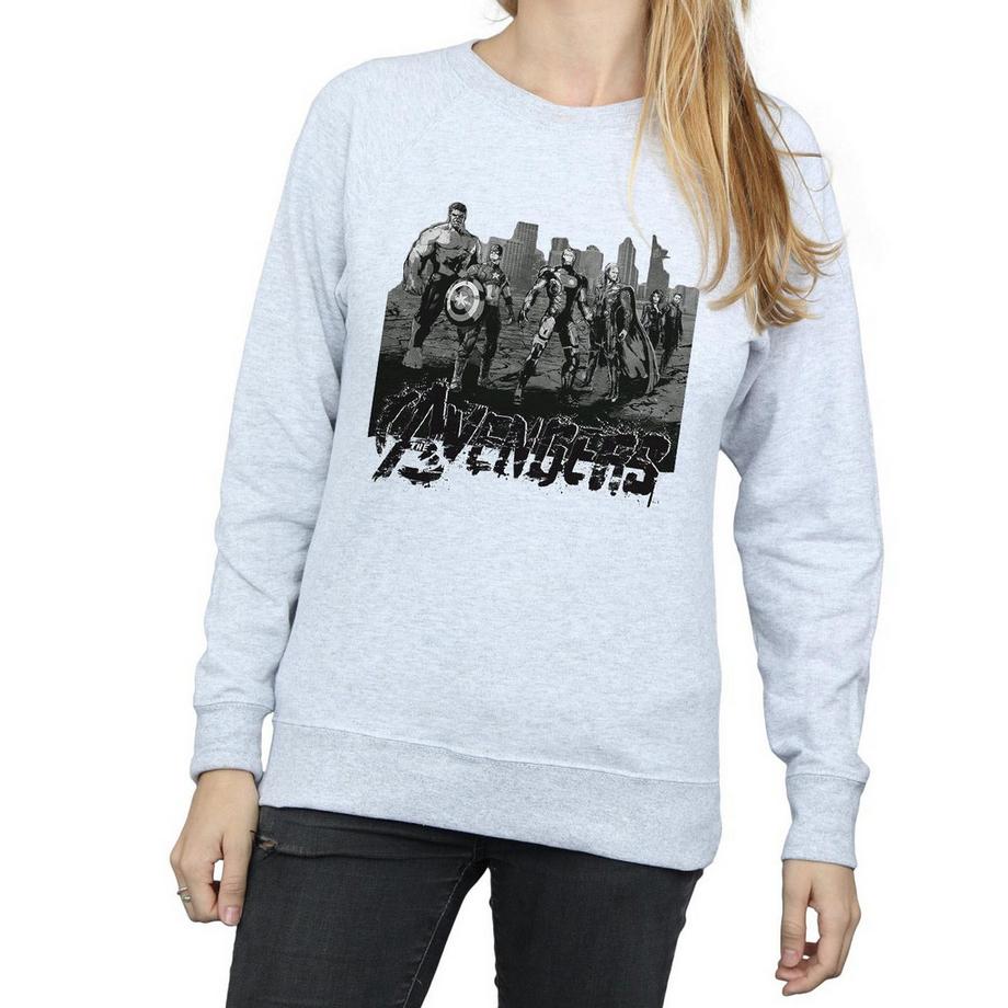 MARVEL Avengers Felpa Stampata Slim Fit  