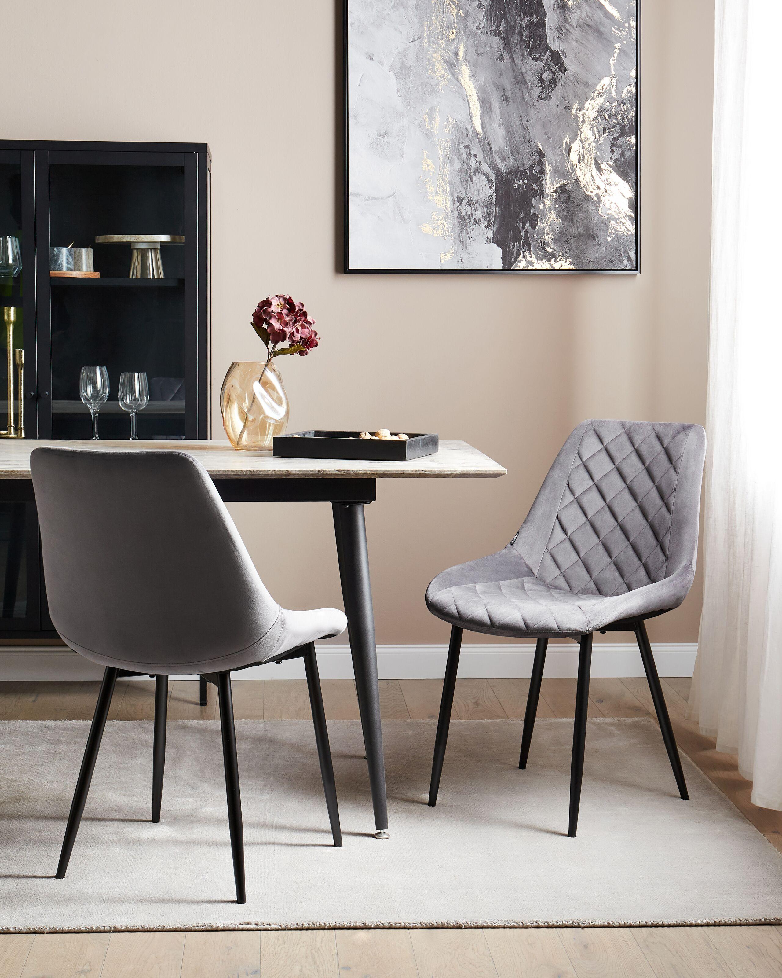 Beliani Set di 2 sedie da pranzo en Velluto Glamour MARIBEL  