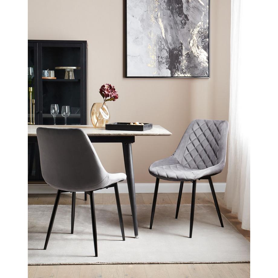 Beliani Esszimmerstuhl 2er Set aus Samtstoff  MARIBEL  