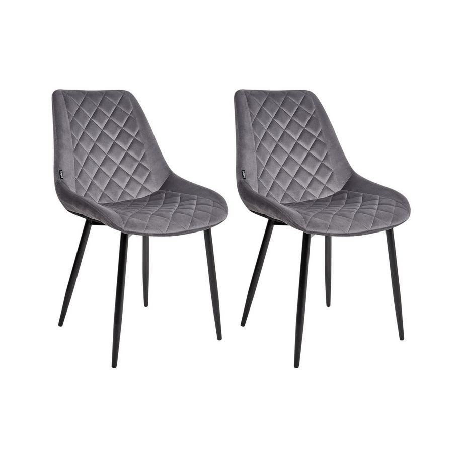 Lot de 2 chaises de salle à manger en Velours  MARIBEL