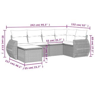 VidaXL set divano da giardino Polirattan  