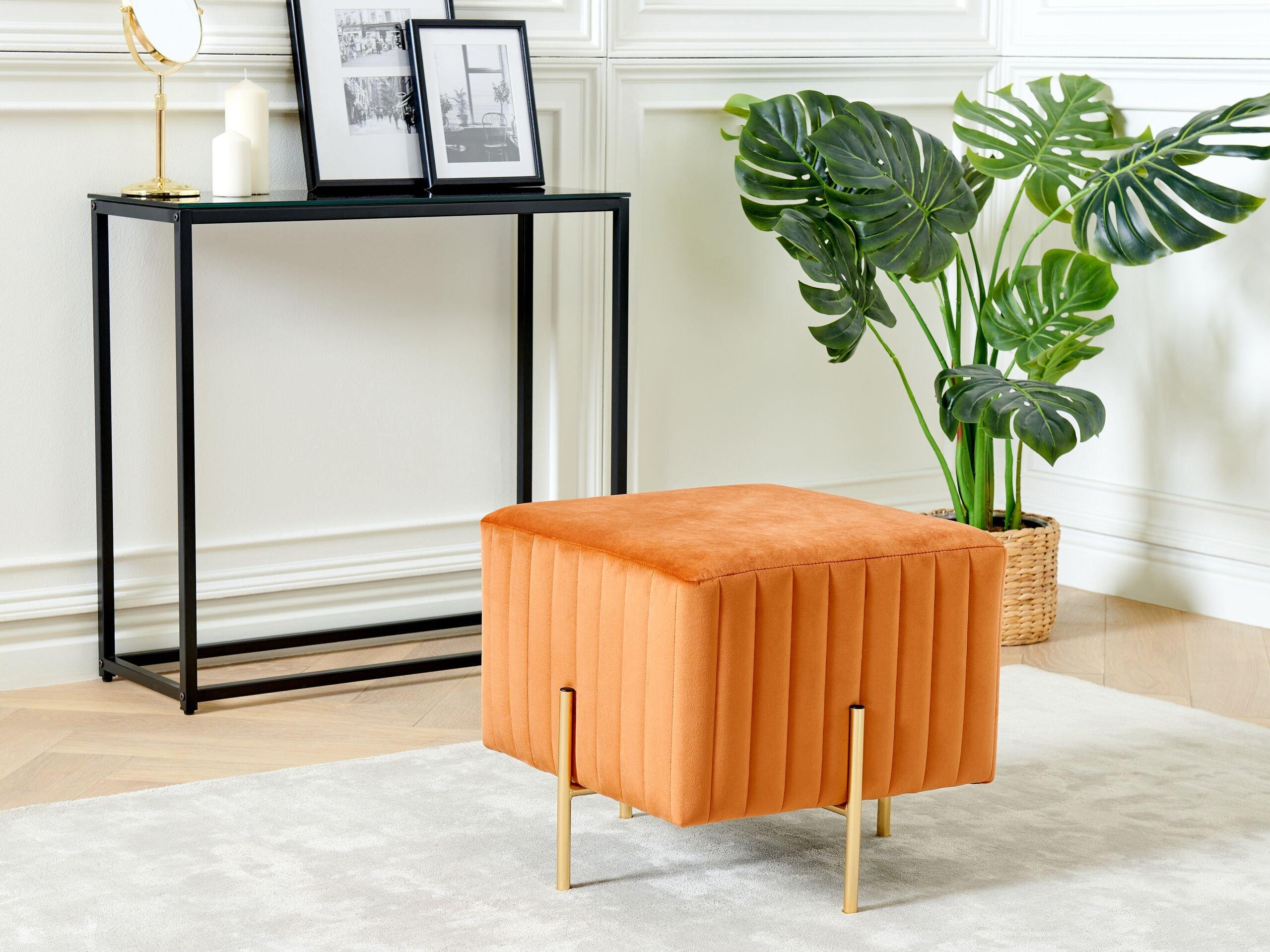 Beliani Repose-pied en Velours Scandinave DAYTON  