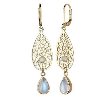 Ohrringe Tropfen Ornament Orientalisch Mondstein