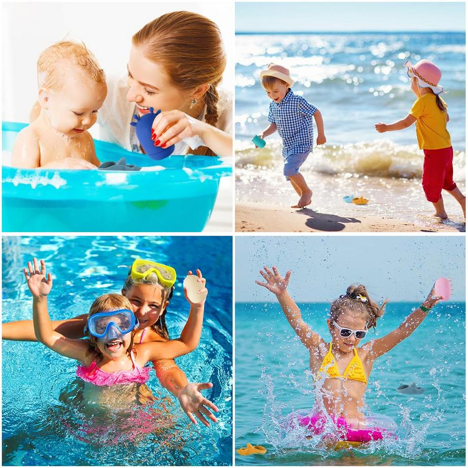 Activity-board  Jouets de bain, jouets de bain en silicone 7 pièces, jouets d'eau pour bébé sans BPA 