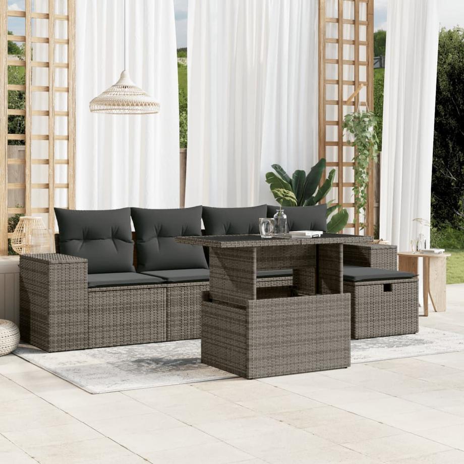 VidaXL Ensemble de canapés de jardin rotin synthétique  