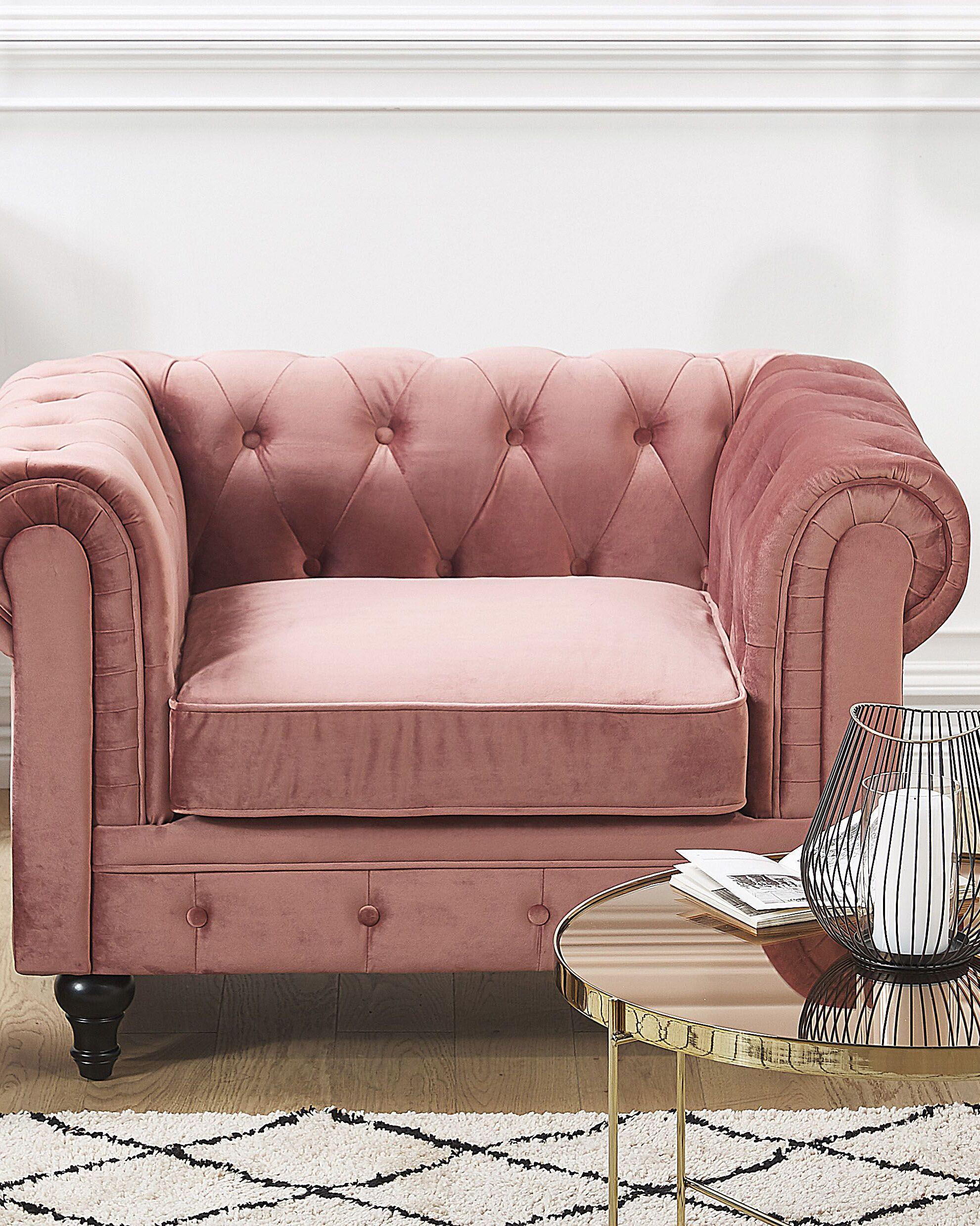 Beliani Poltrona en Velluto Glamour CHESTERFIELD  