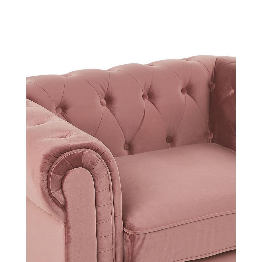 Beliani Fauteuil en Velours Glamour CHESTERFIELD  